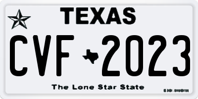 TX license plate CVF2023
