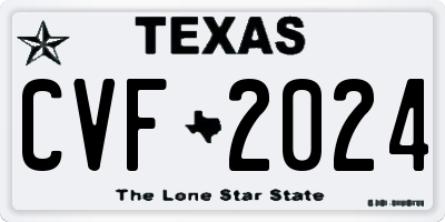 TX license plate CVF2024