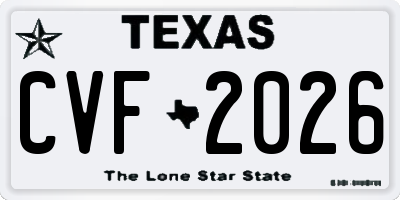 TX license plate CVF2026