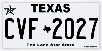 TX license plate CVF2027