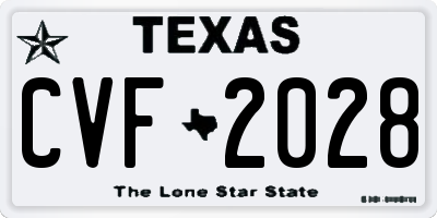TX license plate CVF2028