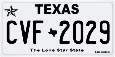 TX license plate CVF2029
