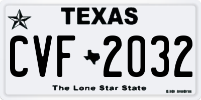 TX license plate CVF2032