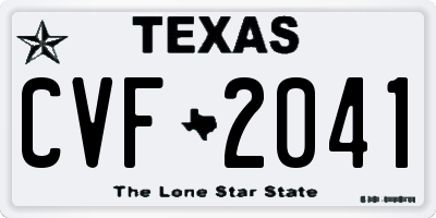 TX license plate CVF2041