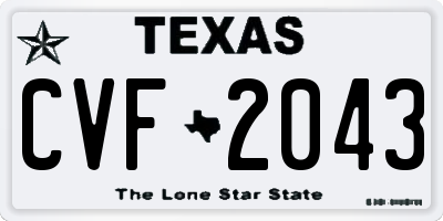 TX license plate CVF2043