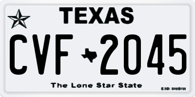 TX license plate CVF2045