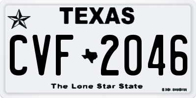 TX license plate CVF2046