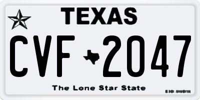 TX license plate CVF2047