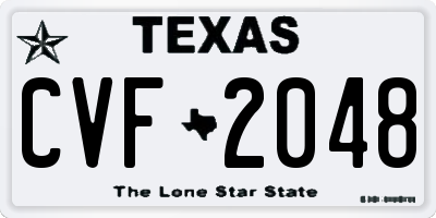 TX license plate CVF2048