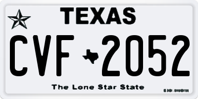 TX license plate CVF2052