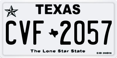 TX license plate CVF2057