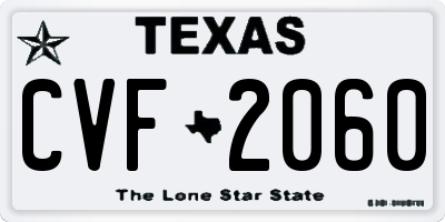 TX license plate CVF2060