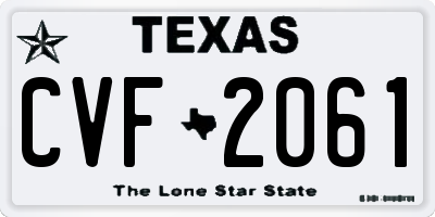 TX license plate CVF2061