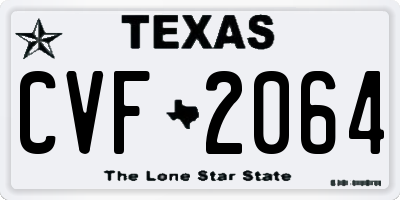 TX license plate CVF2064