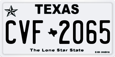 TX license plate CVF2065