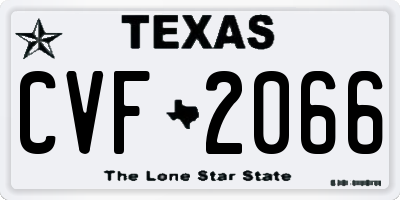 TX license plate CVF2066