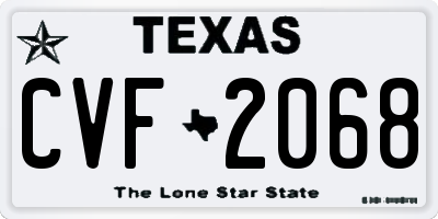 TX license plate CVF2068