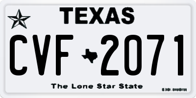 TX license plate CVF2071