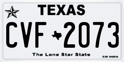 TX license plate CVF2073