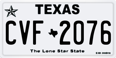 TX license plate CVF2076