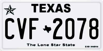 TX license plate CVF2078