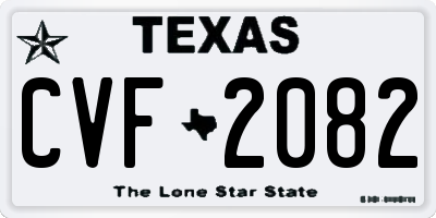 TX license plate CVF2082