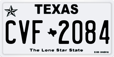 TX license plate CVF2084