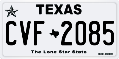 TX license plate CVF2085
