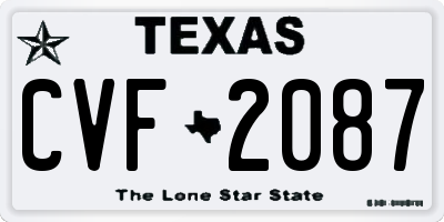 TX license plate CVF2087