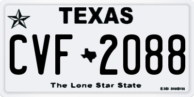 TX license plate CVF2088