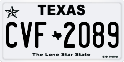 TX license plate CVF2089