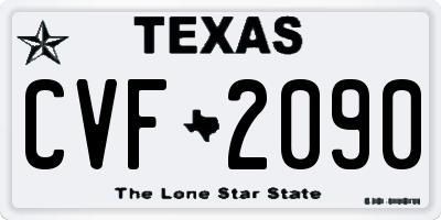 TX license plate CVF2090