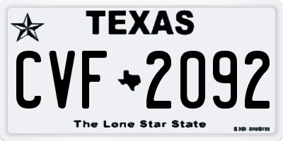 TX license plate CVF2092