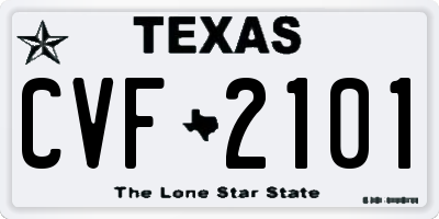 TX license plate CVF2101