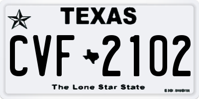 TX license plate CVF2102