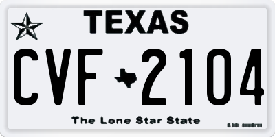 TX license plate CVF2104