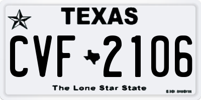 TX license plate CVF2106