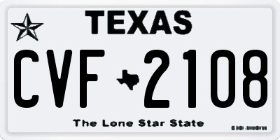 TX license plate CVF2108