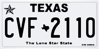 TX license plate CVF2110