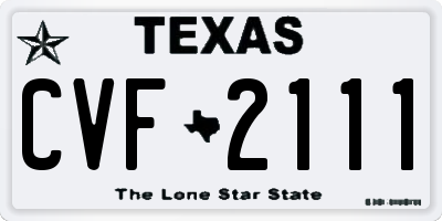 TX license plate CVF2111