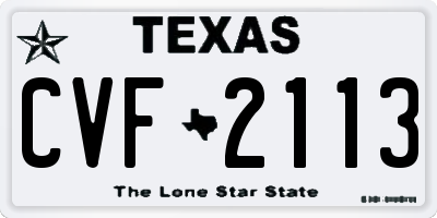 TX license plate CVF2113