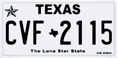 TX license plate CVF2115