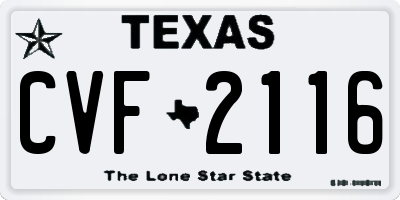 TX license plate CVF2116