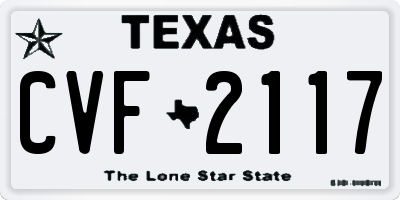 TX license plate CVF2117
