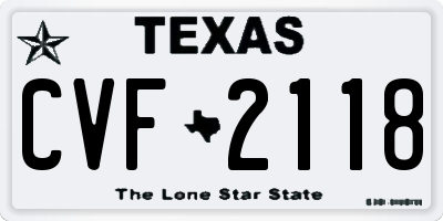 TX license plate CVF2118