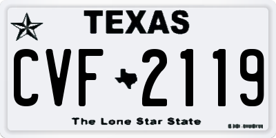 TX license plate CVF2119