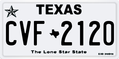 TX license plate CVF2120