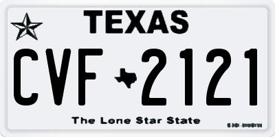 TX license plate CVF2121
