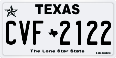TX license plate CVF2122