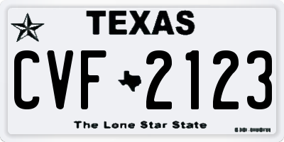TX license plate CVF2123